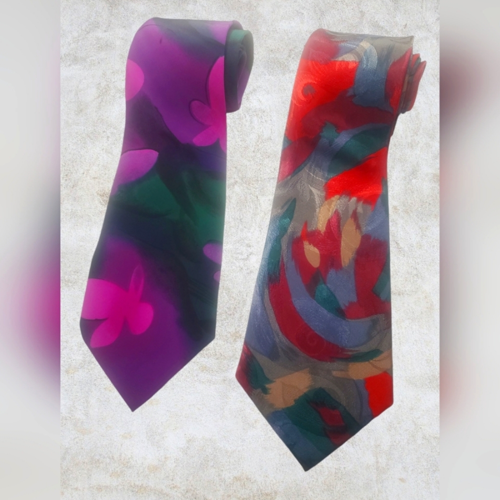 Gold City Handmade Silk Ties - Lot of 2 - EUC